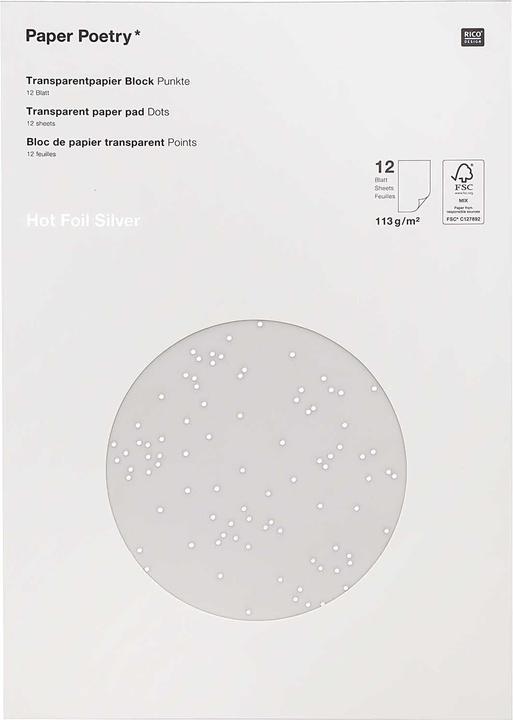 Produktbild Rico Design Transparentpapier "Punkte" (113 g/m², 12 x)
