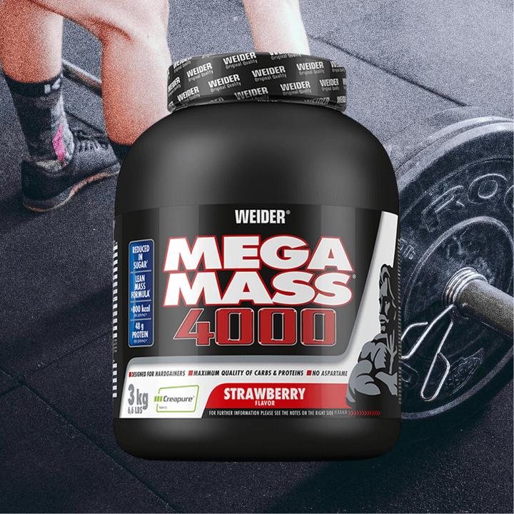 Immagine prodotto Weider Mega Mass 4000 (barattolo da 3000 g) (Fragola, 1 pz., 3000 g)