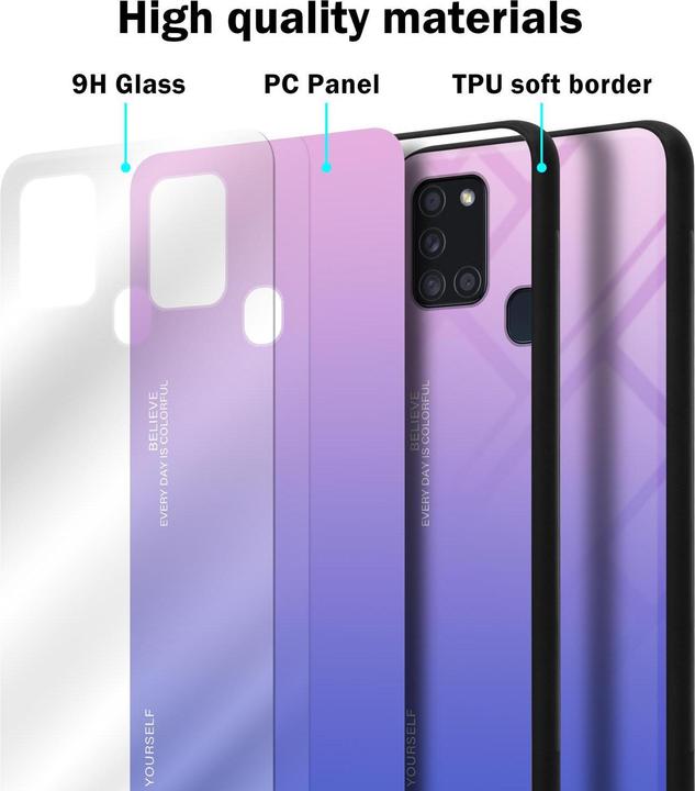 Produktbild Cadorabo TPU 2 Farben Glas Cover (Samsung Galaxy A21s)