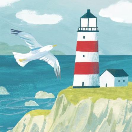Actual product image Up with paper Card Pop-Up Card lighthouse motif