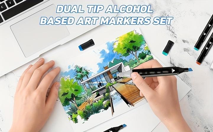 Actual product image PhoneLook Doppeltipp Permanentmarker Set zum Markieren und Ausmalen (80 Farben) (Black)