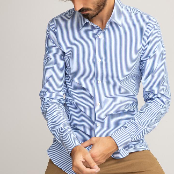 Image du produit La Redoute Collections Chemise à rayures avec col français (XXL)