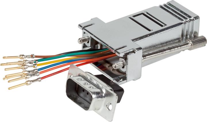 EFB Elektronik Modular adapter DB09 plug/RJ45, metallised housing