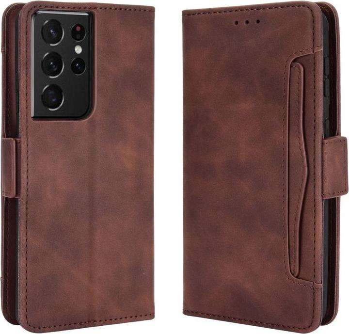 Produktbild Cover-Discount Galaxy S21 Ultra - Etui mit vielen Kartenfächer braun (Samsung Galaxy S21 Ultra)