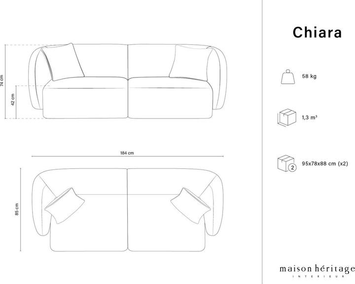 Actual product image Maison Heritage Chiara (2 person sofa, 3-seater, 4-seater)