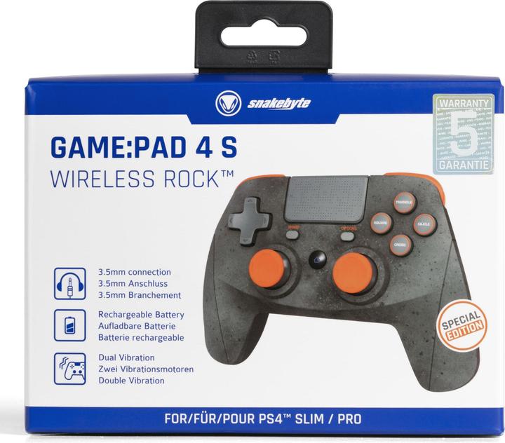 Image du produit Snakebyte Pad 4 S Wireless PS4 Controller - gris orange (PC, PS4)