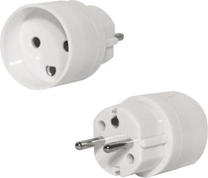 Actual product image Konjac Sponge Hybrid plug adapter Schuko-DK earth white