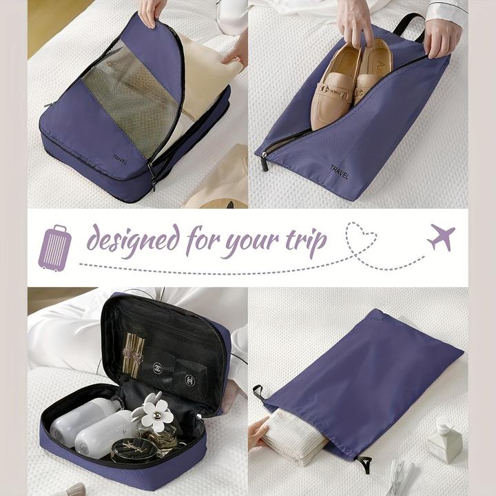 Produktbild Only-Bags.Store 6 Stück Kompressions-Packwürfel für Koffer, erweiterbare Aufbewahrungstaschen für Reiseutensilien