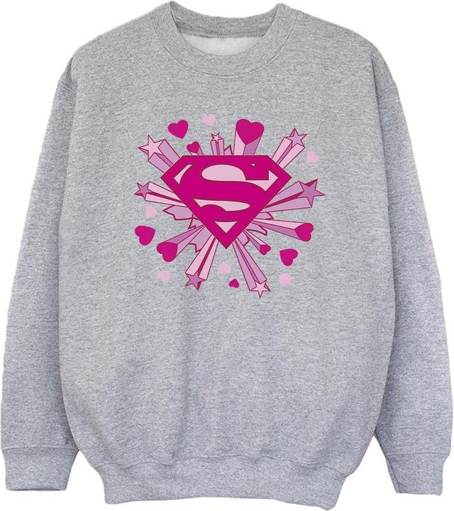 Image du produit - Sweat SUPERMAN PINK HEARTS AND STARS LOGO - Fille (128)