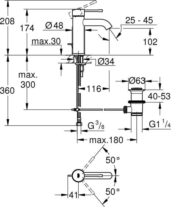 Actual product image Grohe Essence single-lever basin mixer S-size