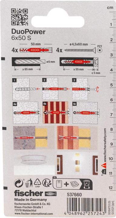 Actual product image Fischer DuoPower 6x50 S K (4) (4 pcs.)