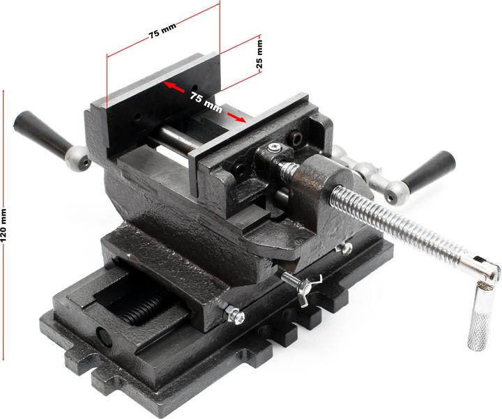 Immagine prodotto Wiltec Fresatrice a slitta a croce con morsa X-Y da banco 75mm (75 mm)