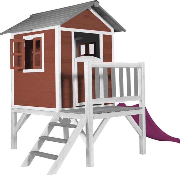 Produktbild Axi Lodge XL Spielhaus Skandinavisches Rot - Lila Rutsche