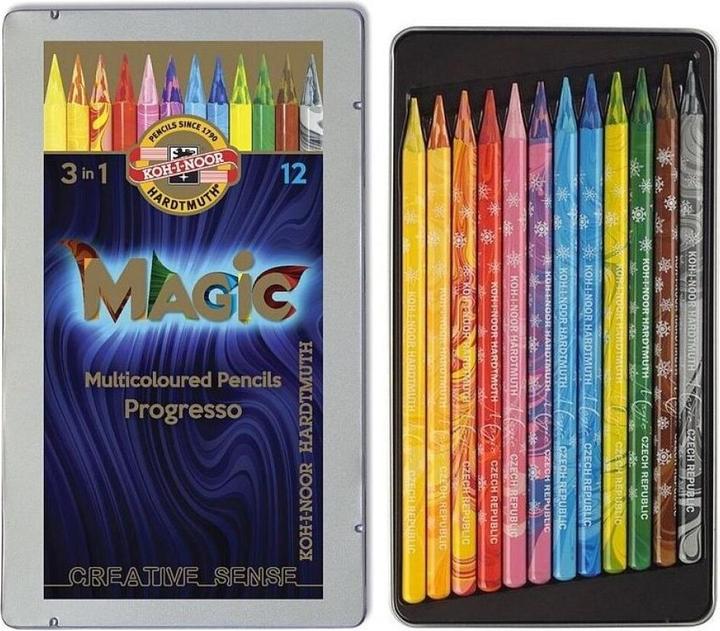 Immagine prodotto Koh-i-Noor Pastelli artistici Magic 3in1 - 12 pezzi (Multicolore, 12 x)