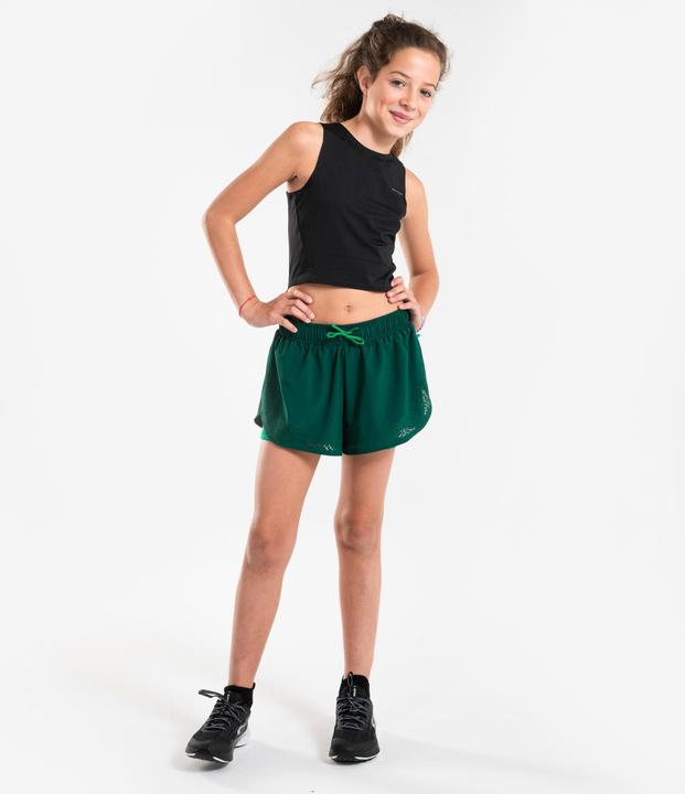 Produktbild Kiprun Tanktop Croptop Running atmungsaktiv Mädchen - 900 schwarz (12, 13, 14)