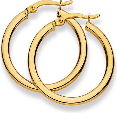 Immagine prodotto Natsumi Schmuck Creoli in oro giallo 18K/750 Ø 25mm piatto/rotondo (Oro giallo 750/18 K Oro giallo)