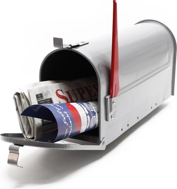 Immagine prodotto Wiltec Boite aux lettres Style américain Design Couleur Gris argenté Boite postale US Mailbox avec drapeau