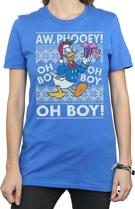 Immagine prodotto Disney Donald Duck Christmas Fair Isle Maglietta Ampia Donna (3XL)