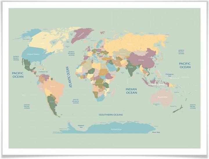 Immagine prodotto Trenddeko Mappa del Mondo Vintage (120 x 100 cm)