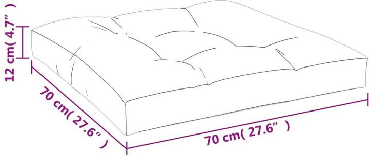 Produktbild VidaXL Palettenkissen Palettensofa Palettenpolster Sitzkissen 2-tlg. Creme Stoff (70 x 70 x 12 cm)