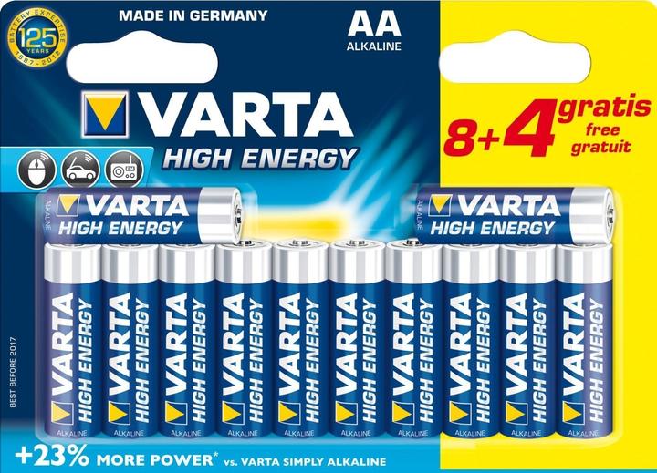 Productafbeelding Varta High Energy AA - Wegwerpbatterij - AA - Alkaline - 1,5 V - 12 stuk(s) - Blauw - Sil (12 Pcs., AA, 2960 mAh)