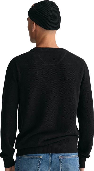 Produktbild GANT Cotton Pique Pullover Crew Neck Black (S, L, 3XL)
