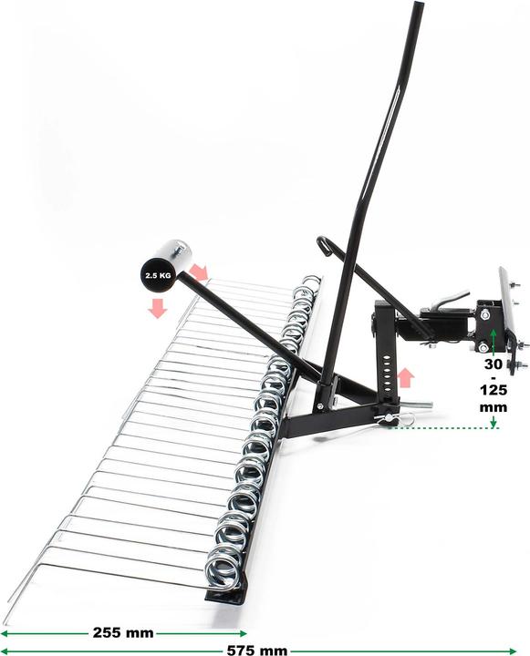 Immagine prodotto Wiltec Arieggiatore 120 cm per tosaerba a scoppio Arieggiatore per prato Cura del prato Trattore per prato