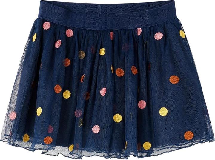 Immagine prodotto VidaXL Gonna in tulle per bambini con motivo a pois blu navy 92,Materiale (92)