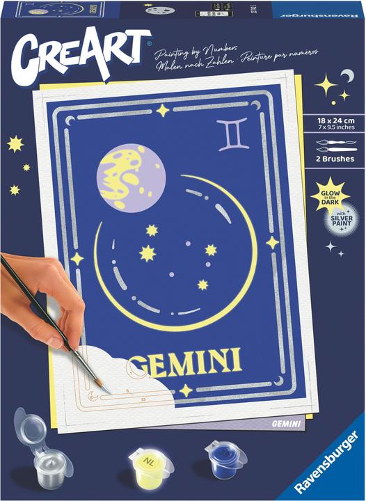 Actual product image Ravensburger CreArt - Painting by numbers 23742 - Zodiac Sign: Gemini, zodiac sign Gemini - from 14