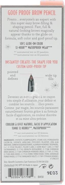 Actual product image BeneFit Cosmetics Goof Proof (Warm Light Brown, 12 HR Waterproof)