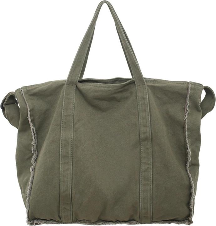 Only-Bags.Store Einfache Canvas Tote Umhängetasche, einfache Umhängetasche, raue Kante Canvas Tasche, Student