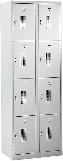 Actual product image eurokraft basic Locker with rotary bolt for padlock, 8 compartments (60 cm, 180 cm)