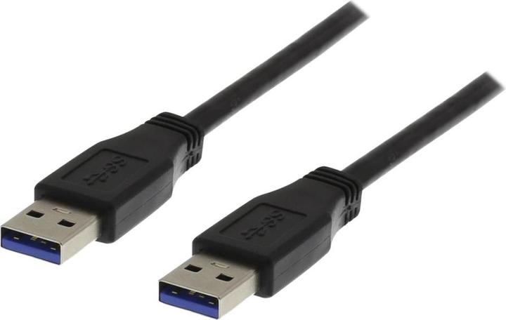Actual product image Deltaco USB 3.0 Cable, Type A hane to Type A hane, 1m - Black (1 m, USB 3.0)
