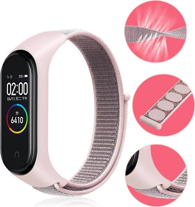 Immagine prodotto Cover-Discount Xiaomi Mi Band - Braccialetto in nylon con velcro rosa (Nylon)