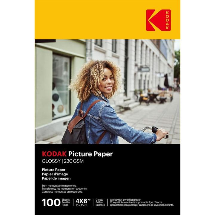 Image du produit Kodak Papier photo 230g 11.8 mil Glossy 4/6x100 (9891164) (230 g/m², 10 x 15 cm, 100 x)
