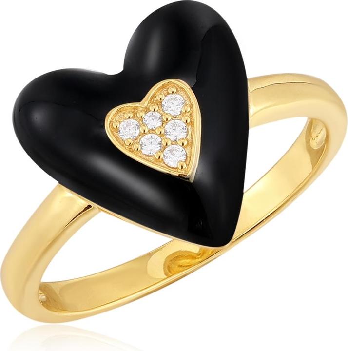 Image du produit Glanzstücke München Femme coeur argent sterling zirconium or jaune - 33806 (56, Argent 925)