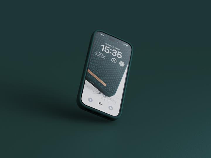 Produktbild Njord Hard-Cover Salm.Leather Magsafe Case green (Apple iPhone 14 Pro Max)