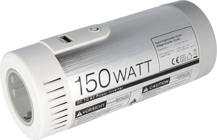 Goobay KFZ-Spannungswandler wandelt 12 Volt DC in 230 Volt AC um, mit Schutzkontaktbuchse und USB Ausgang