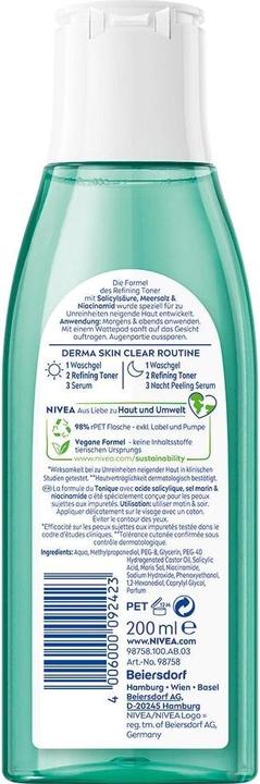 Immagine prodotto NIVEA Tonico per il viso Derma Skin Clear (Acqua tonica, 200 ml)