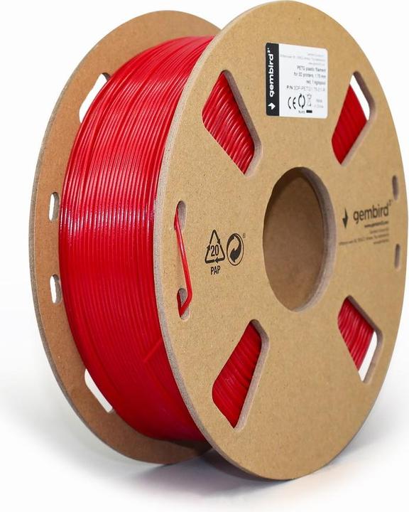 Produktbild Gembird Filament PETG red (3DP-PETG1.75-01-R) (PETG, 1.75 mm, 1290 g, Rot)