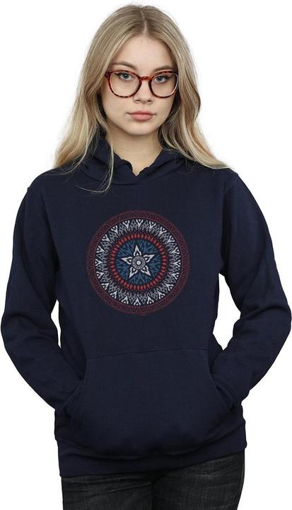 Image du produit - Sweat à capuche CAPTAIN AMERICA ORNAMENTAL SHIELD - Femme (XL)