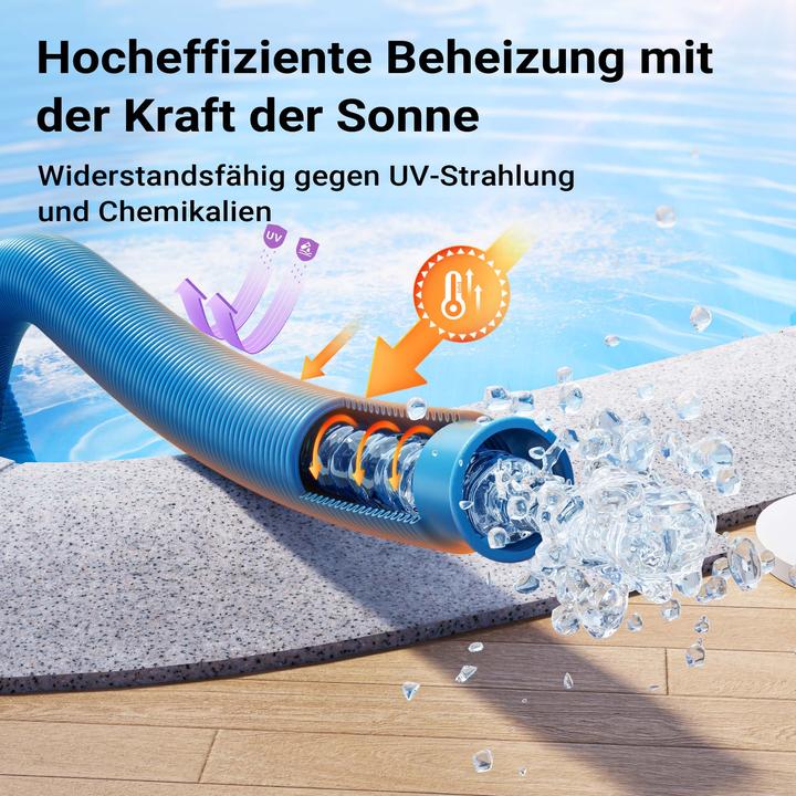 Produktbild Wiltec Poolschlauch 12 m ⌀38 mm Schwimmbadschlauch mit Muffe Saugschlauch