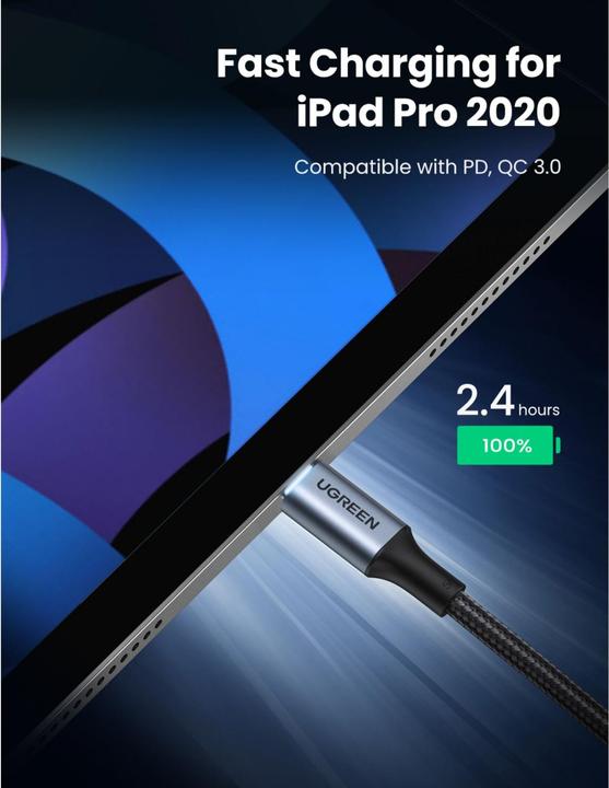 Actual product image Ugreen USB Type C - USB Type C (1 m, USB 2.0)