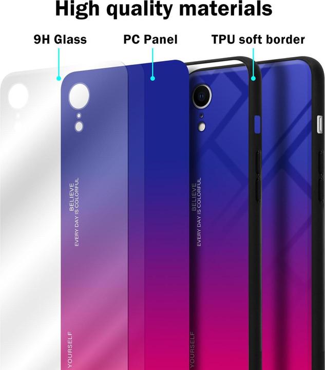 Actual product image Cadorabo TPU 2 colors glass cover (Apple iPhone XR)