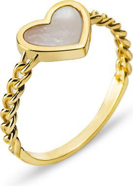 Image du produit Natsumi Schmuck Bague en or jaune 18K/750 avec coeur en nacre (55, Or 750/18 K)