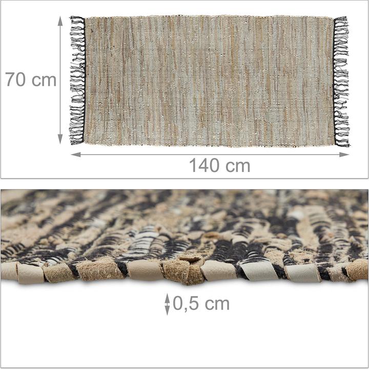 Actual product image Relaxdays Braided runner rug (70 x 140 x 0.5 cm)