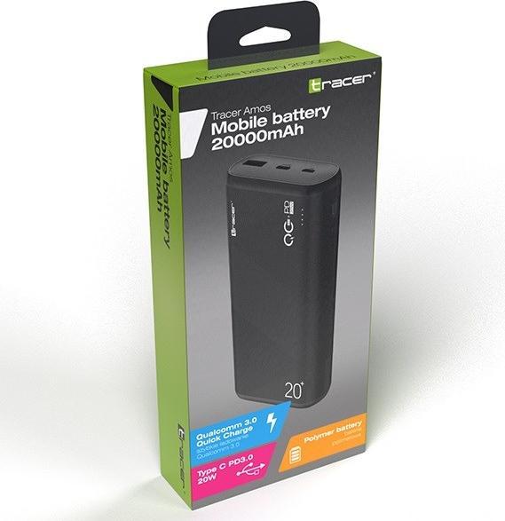 Actual product image Tracer Rechargeable battery 20000mAh QC3.0-PD20W (20000 mAh, 20 W, 74 Wh)