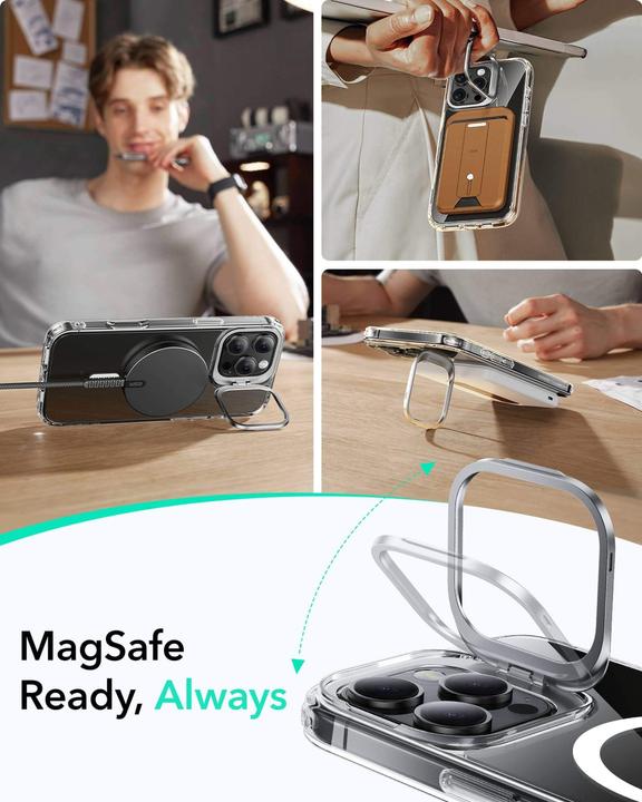 Immagine prodotto ESR Custodia HaloLock ibrida classica con supporto Stash (Apple iPhone 16 Pro Max)