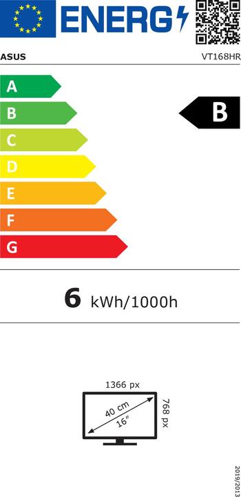 Energie-Label ASUS VT168HR (1366 x 768 Pixel, 15.60")