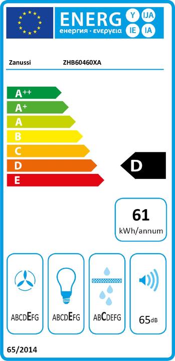 Energy Label Zanussi ZHB60460XA (Wall hood)